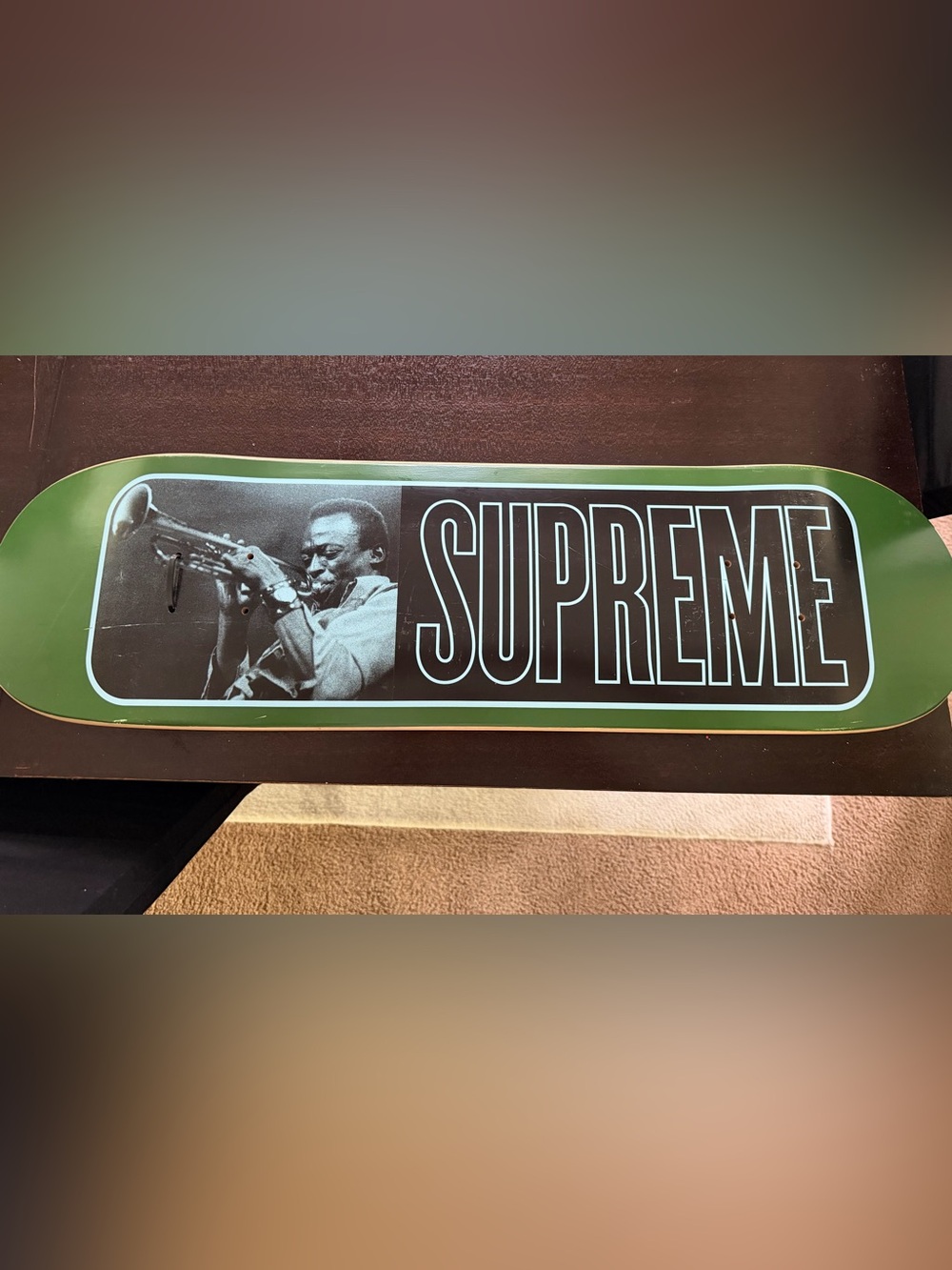 Supreme Green Black Graphic Skateboard Deck